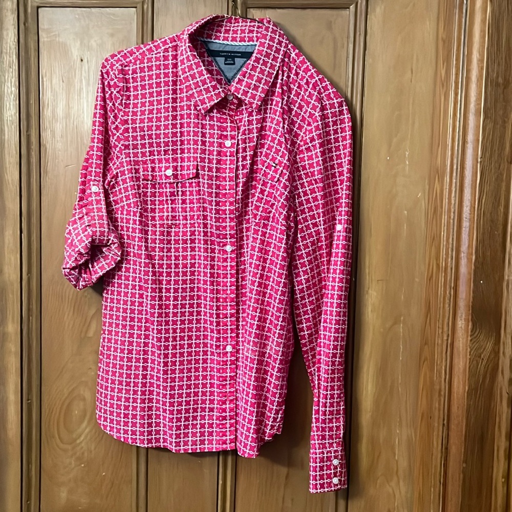 Tommy Hilfiger long sleeve top with roll up sleeves
